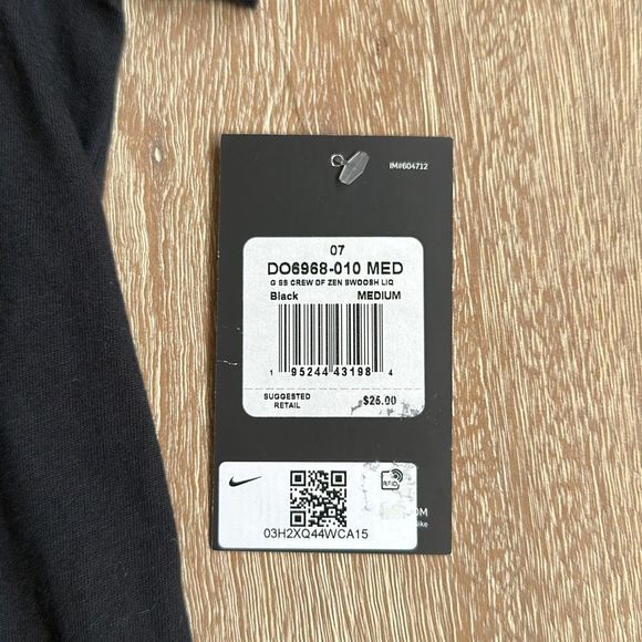 Nike Dri-Fit T-Shirt Youth Swoosh Pink Logo in Black Kids Training Size M - Picture 2 of 5